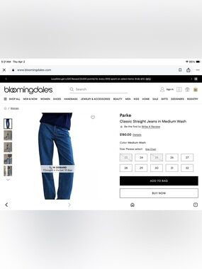 Women's Straight Leg Jeans in Dark Blue